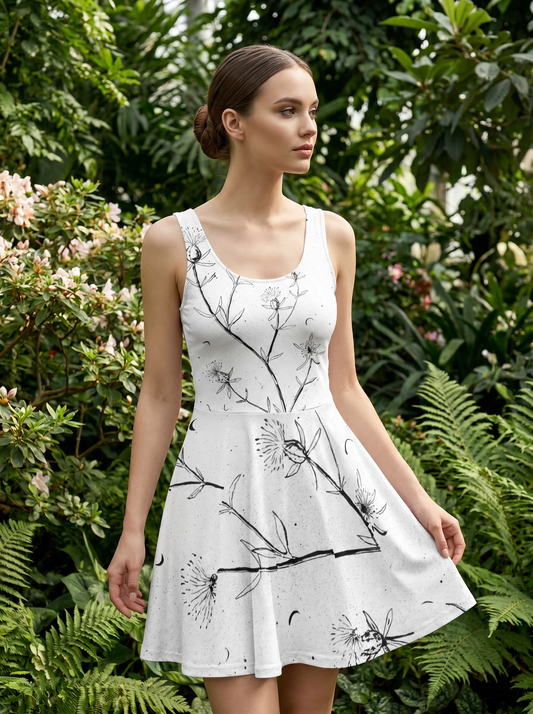 Bracera Vestido skater de algodón all over