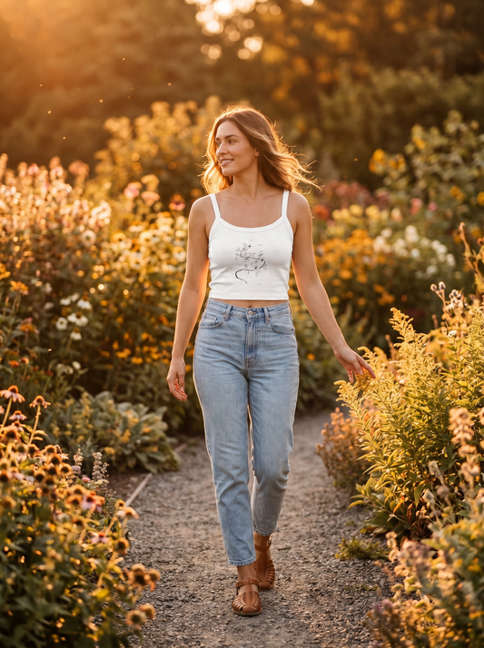 Campanilla Camiseta de tirantes de canalé para mujer